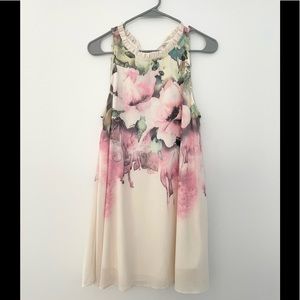 JELLA COUTURE cream floral shift dress